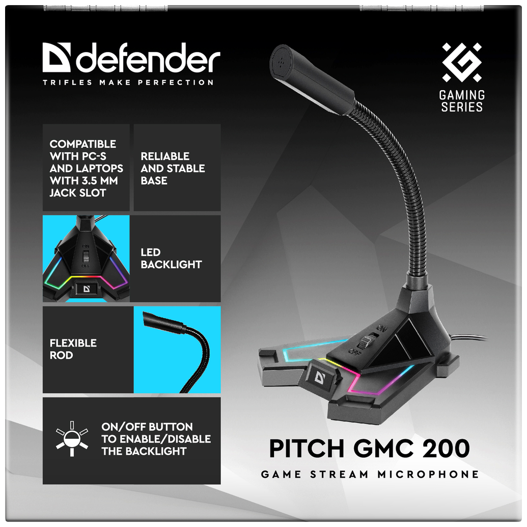 Микрофон DEFENDER Pitch GMC 200, черный [64620] - фото №12
