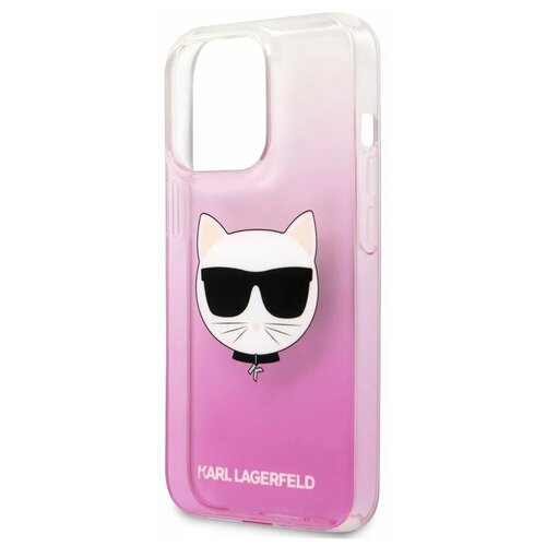 Lagerfeld для iPhone 13 Pro чехол PC/TPU Choupette Hard Gradient Pink