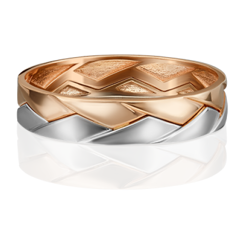 PLATINA jewelry Обручальное кольцо из комбинированного золота без камней 01-5416-00-000-1111-39, размер 16