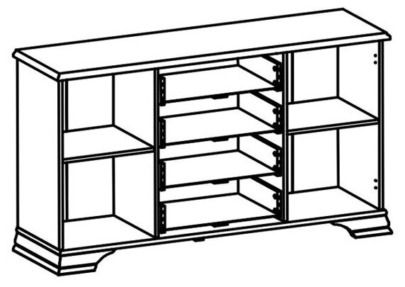 БРВ-Мебель Тумба комбинированная с двумя дверцами и четырьмя ящиками шириной 154,5 см Кентаки KOM2D4S белая - фотография № 13