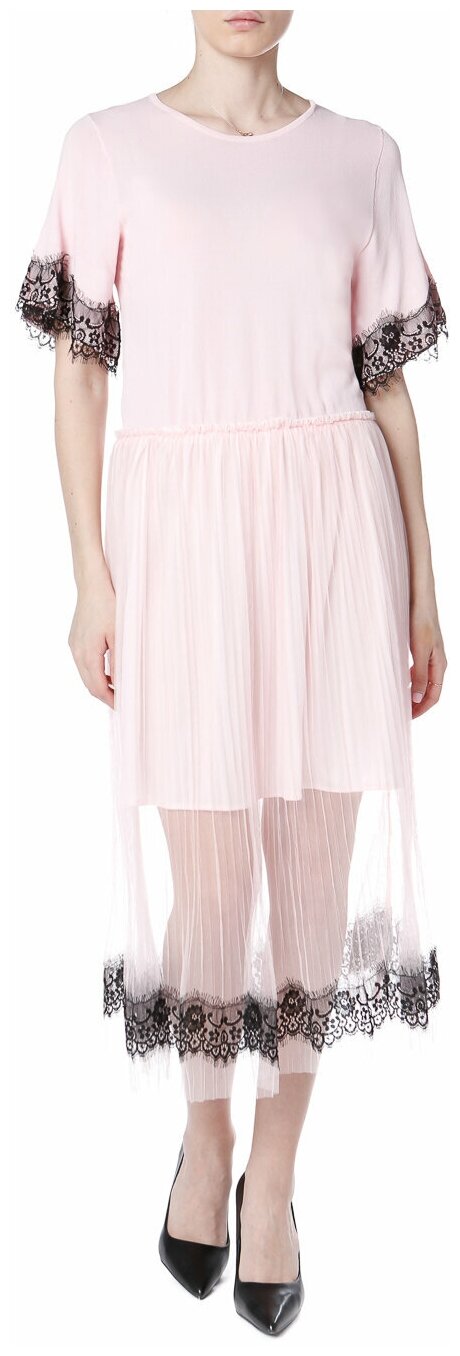 Платье LJVE, в классическом стиле, полуприлегающее, макси, размер S, розовый