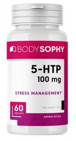 БАД / BodySophy / "5 HTP 100 мг" (5-гидрокситриптофан) биодобавка для нервной системы / Витаминный комлекс аминокислота триптофан, 60 капс