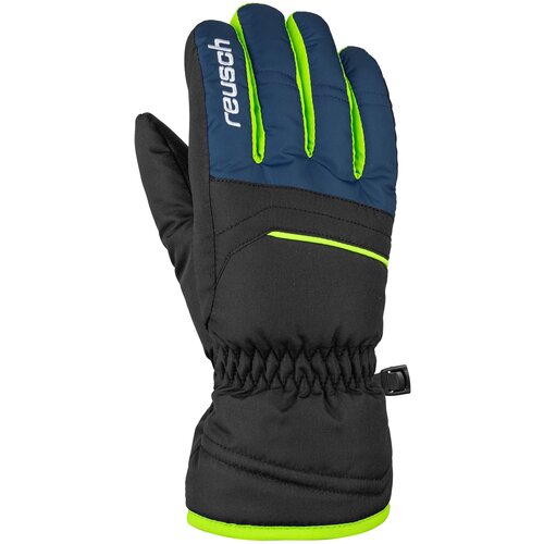 фото Перчатки горнолыжные reusch 2020-21 alan black/dress blue/neon green (inch (дюйм):6.5)