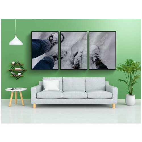 фото Набор модулных постеров для интерьера "пара, ноги, зима" 60x90 см. в тубусе, без рамки lotsprints