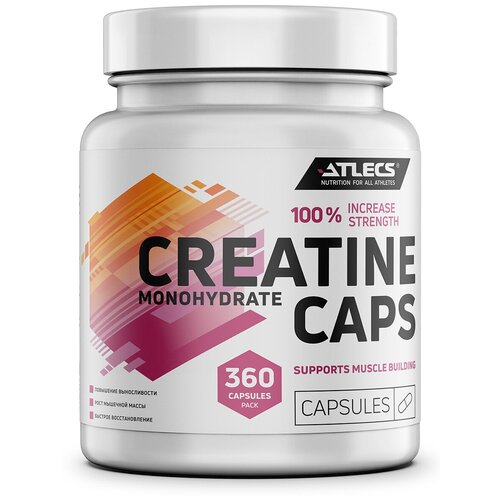 Atlecs Creatine Monohydrate, 360 капс. (360 капсул) ravnutrition creatine monohydrate 200 г безвкусный