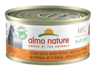 Almo Nature Консервы для Кошек с Курицей и Тунцом 75% мяса (HFC - Natural - Chicken and Tuna) 9025H, 0,070 кг