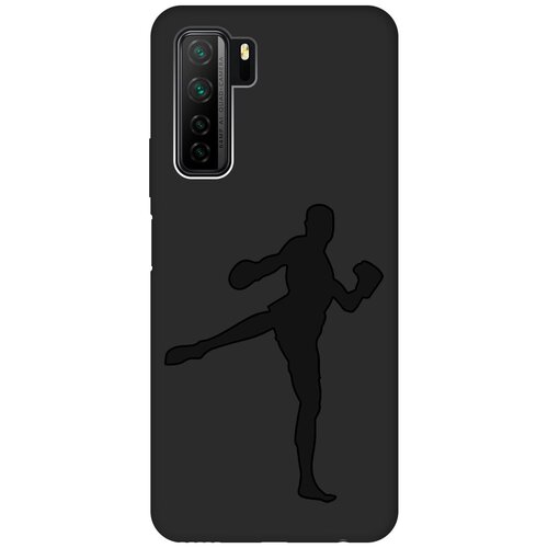 Матовый чехол Kickboxing для Huawei Nova 7 SE / Honor 30S / Хонор 30 эс с эффектом блика черный матовый soft touch силиконовый чехол на huawei nova 7 se honor 30s хонор 30 эс с 3d принтом avo love черный матовый