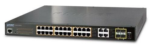 Коммутатор Planet IPv6/IPv4, 24-Port Managed 802.3at POE+ Gigabit Ethernet Switch + 4-Port Gigabit Combo TP/SFP (220W)