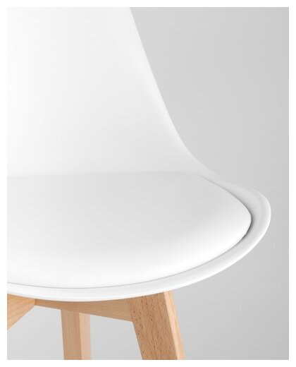 Комплект стульев для кухни 2 шт FRANKFURT NEW, белый, дер. ножки - фотография № 8