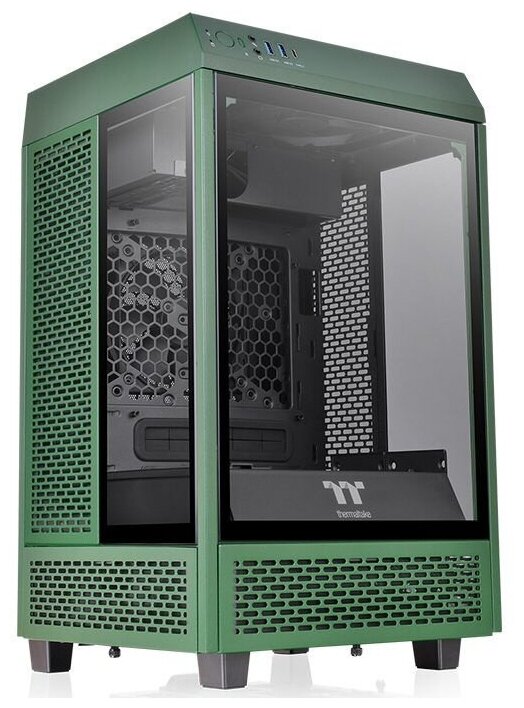 Корпус mini-ITX Thermaltake зеленый, без БП, фронтальная и боковые панели из закаленного стекла, USB Type-C, 2*USB3.0 audio - фото №5