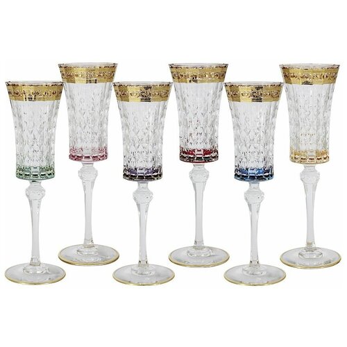 фото Набор из 6-ти бокалов для шампанского цветная флоренция объем: 150 мл same decorazione