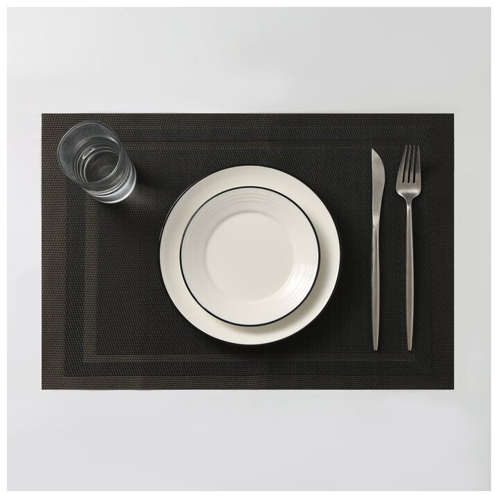 Салфетка сервировочная на стол «Окно» 45×30 см цвет тёмно-коричневый