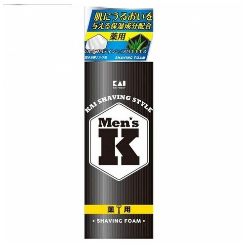 Kai Men's K Пена для бритья от порезов с протеинами шёлка и Алоэ 220 гр