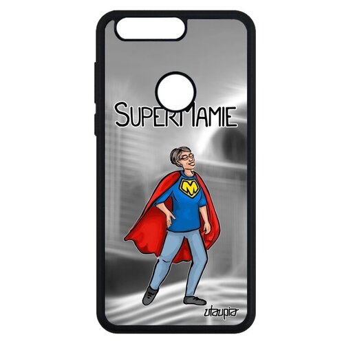 фото Защитный чехол для мобильного // honor 8 // "супербабуля" шутка смешной, utaupia, серый