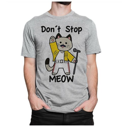 Футболка DreamShirts Queen - Dont stop meow Мужская серая 2XL DREAM SHIRTS серый  