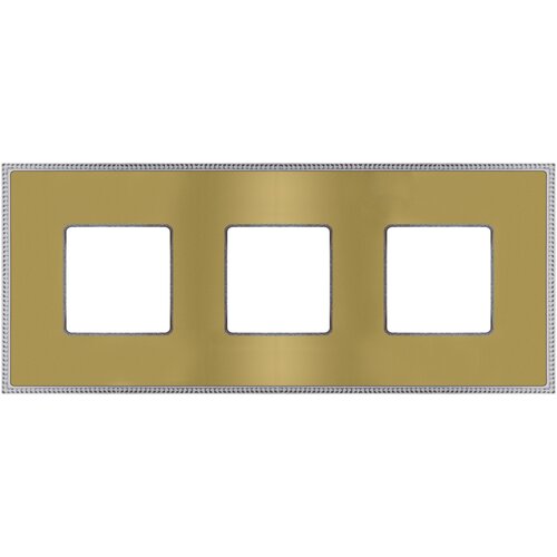 Рамка Fede Belle Epoque Metal на 3 поста, универсальная, bright gold - bright chrome