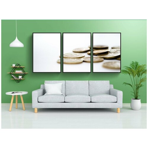 фото Набор модулных постеров для интерьера "монеты, деньги, валюта" 60x90 см. в тубусе, без рамки lotsprints