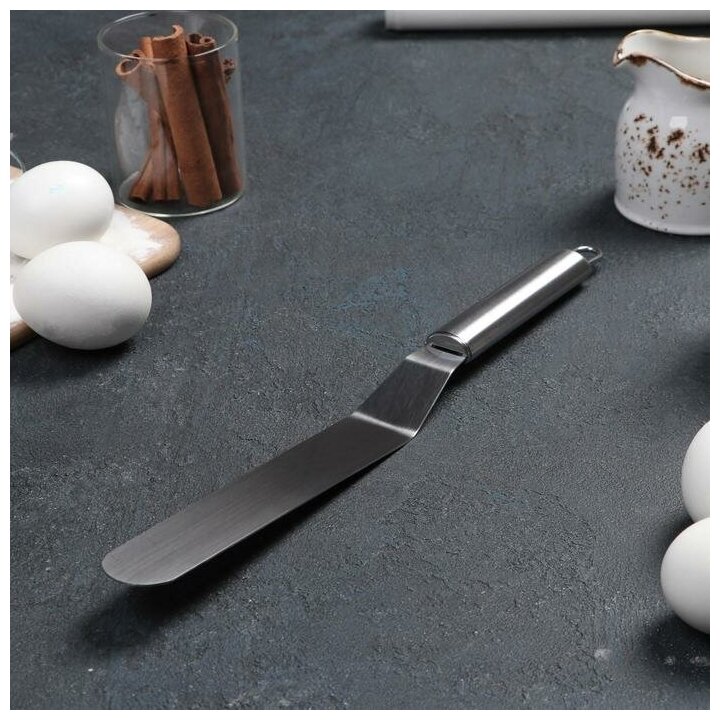 Лопатка - палетка кондитерская Chef Universal изогнутая, нержавеющая сталь, 31,5 см серебристый