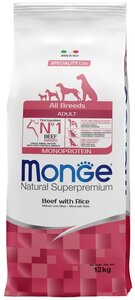 Сухой корм для собак Monge Speciality line, говядина, с рисом 1 уп. х 1 шт. х 12 кг