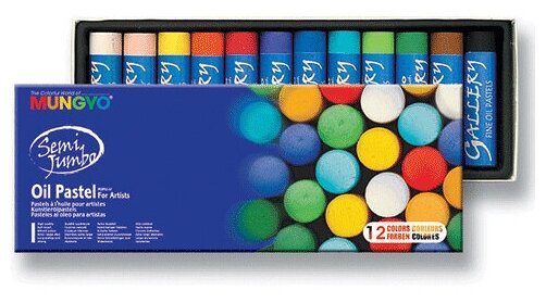 Mungyo Пастель масляная круглая Jumbo для школьников 12 цветов в картонной коробке sela25