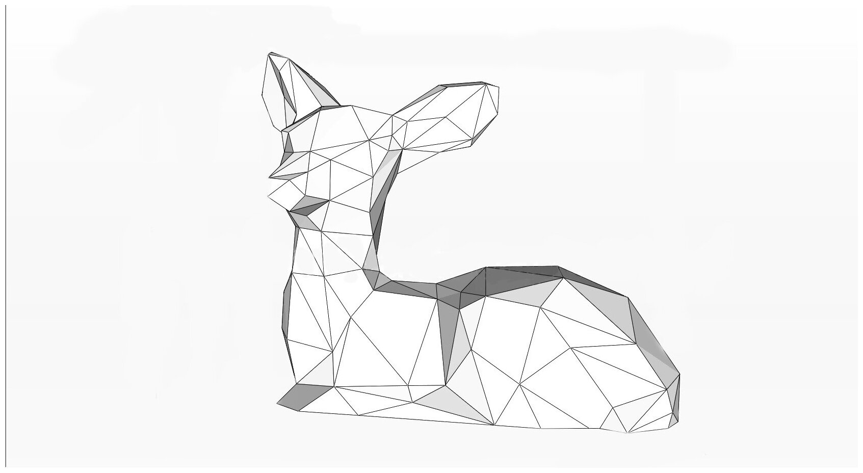 3D-конструктор оригами фигура Олененок подарочный набор на новый год 2022 для сборки полигональной фигуры