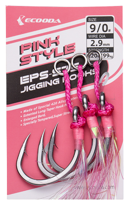 Ecooda Крючок Pink Style Jigging Hooks (Double Hook) 60кг132lb 2шт.