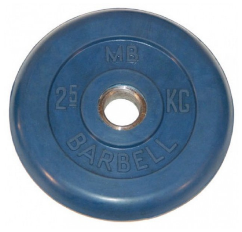 Диск MB Barbell d 31 мм обрезиненный, цветной 2,5 кг (синий)