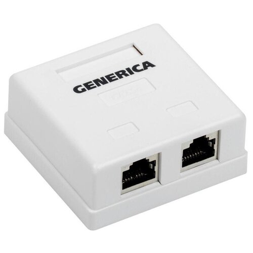 Розетка информационная RJ45 кат.5е FTP 2 порта настенная GENERICA ITK CS2-1C5EF-22-G (1 шт.)