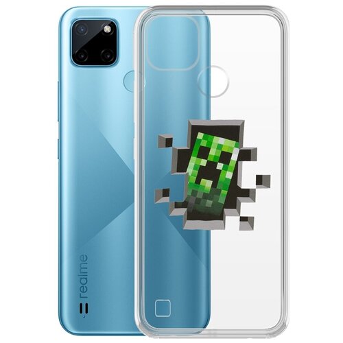 Чехол-накладка Krutoff Clear Case Minecraft-Крипер для Realme C21Y чехол накладка krutoff clear case minecraft крипер для realme c21y