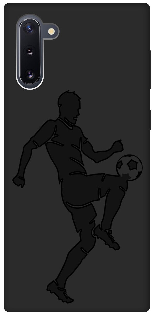 Матовый чехол Football для Samsung Galaxy Note 10 / Самсунг Ноут 10 с эффектом блика черный