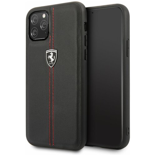 фото Чехол ferrari для iphone 11 pro heritage w hard leather black