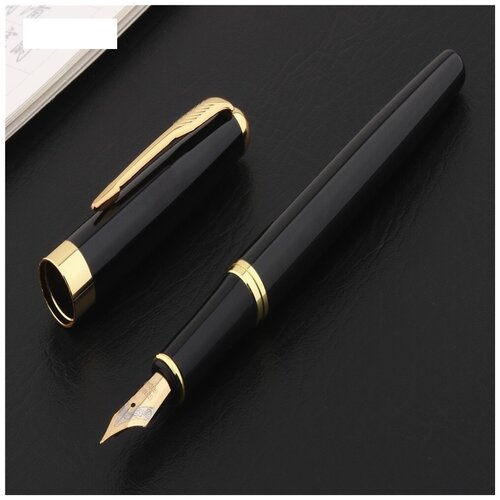 Черная перьевая ручка для деловых людей с чехлом