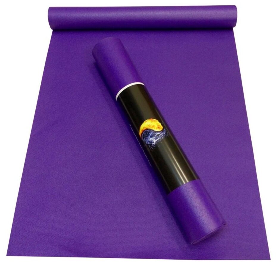 Коврик для йоги и фитнеса RamaYoga Yin-Yang Light, фиолетовый, размер 185 x 60 х 0,3 см