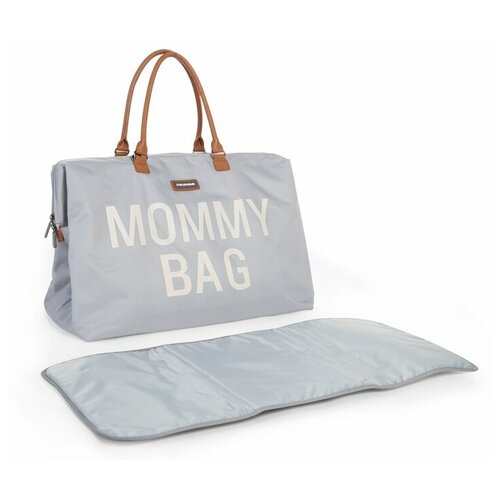 фото Сумка для мамы и малыша childhome mommy bag серая с пеленальным ковриком