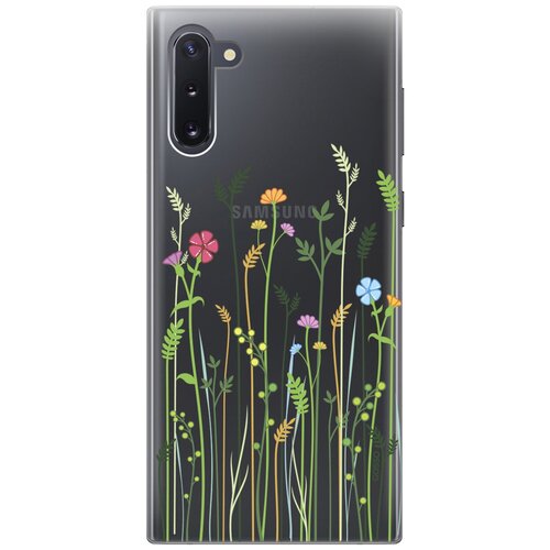 Ультратонкий силиконовый чехол-накладка Transparent для Samsung Galaxy Note 10 с 3D принтом Flowers & Fern ультратонкий силиконовый чехол накладка transparent для samsung galaxy a41 с 3d принтом flowers