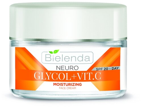 Bielenda Neuro Glicol+Vit.C Увлажняющий крем активатор блеска и молодости кожи SPF 20 дневной для лица, 50 мл