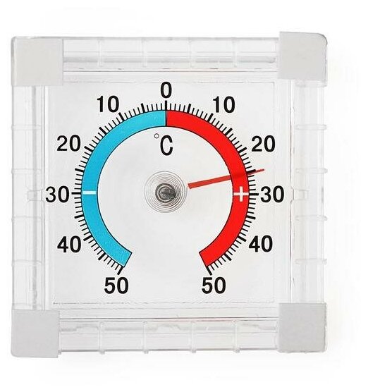 Термометр уличный, механический, квадратный, 8 х 8 см, микс 769819