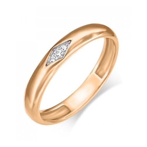 PLATINA jewelry Обручальное кольцо из красного золота с бриллиантом 01-0628-00-101-1110-30, размер 15,5