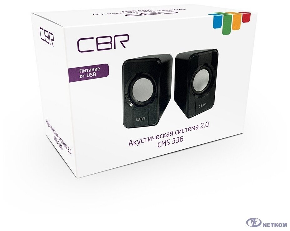 CBR CMS 336 Black, Акустическая система 2.0, питание USB, 2х3 Вт (6 Вт RMS), материал корпуса пластик, 3.5 мм линейный стереовход, регул. громк., длина кабеля 1 м, цвет чёрный - фото №17