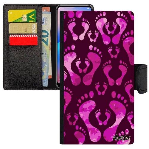 фото Модный чехол книжка на смартфон // iphone 7 // "след стопы" дитя младенец, utaupia, фиолетовый