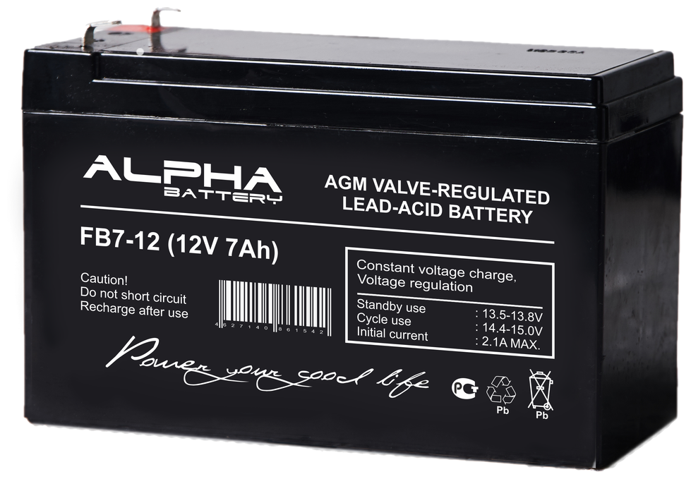 Свинцово-кислотный аккумулятор ALPHA BATTERY FB 7.0-12 (12 В 7.0 Ач) для инкубаторов