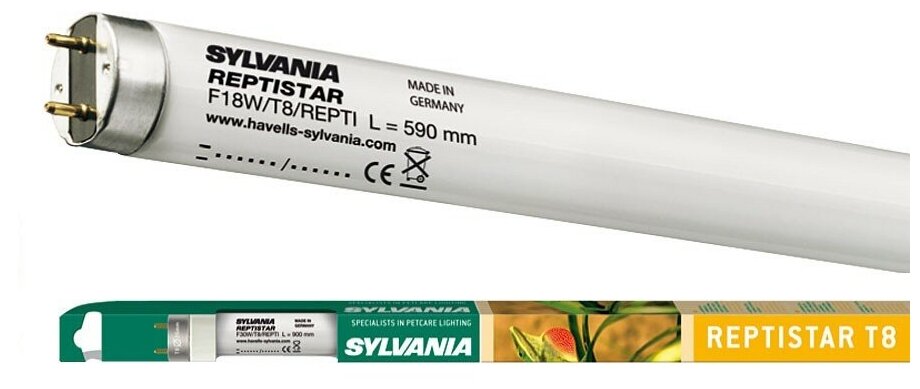 Террариумная ультрафиолетовая лампа Sylvania Reptistar UVB 10.0 T8, 30 Вт, 90 см