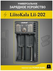 Зарядное устройство для аккумуляторов LiitoKala Lii-202 / на 2 аккумулятора / ЗУ + Power Bank