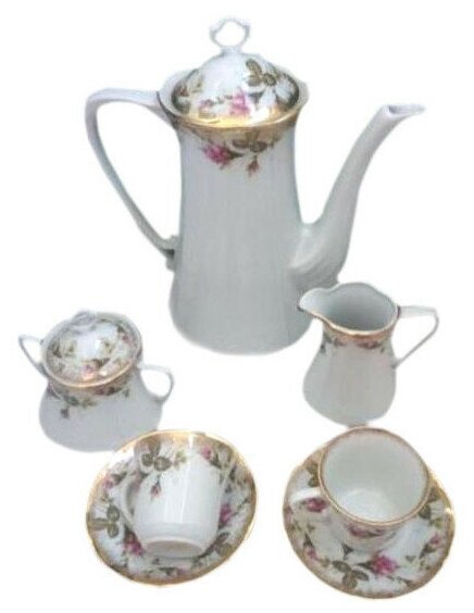 фото Кофейный сервиз на 6 персон 15 предметов Cmielow "Камелия /Шиповник" / 157216