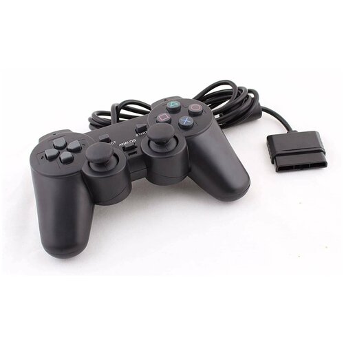 Геймпад OEM PS2 пульт черный дуалшок 2 проводной для Sony Playstation 2 Dualshock 2, черный в блистере геймпад