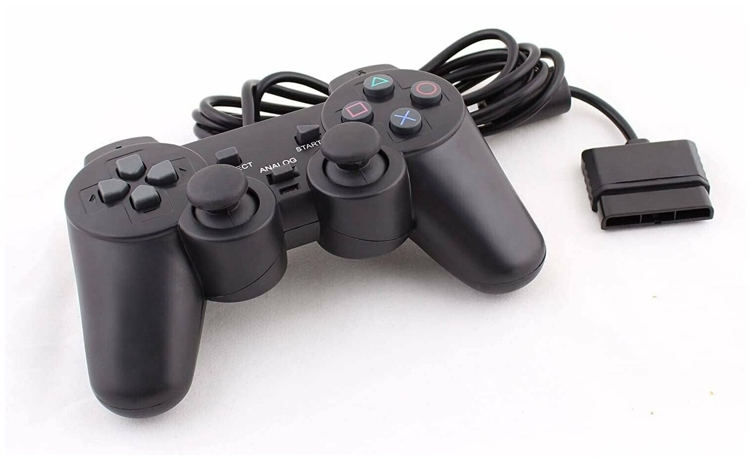 Геймпад OEM PS2 пульт черный дуалшок 2 проводной для Sony Playstation 2 Dualshock 2 черный в блистере