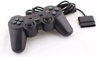 Геймпад OEM PS2 пульт черный дуалшок 2 проводной для Sony Playstation 2 Dualshock 2, черный в блистере
