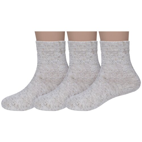 Комплект из 3 пар детских носков Носкофф (алсу) из льна и хлопка льняные, размер 12-14