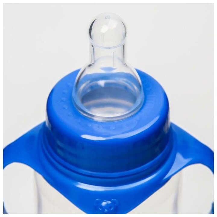 Бутылочка для кормления 250 мл цилиндр, с ручками, цвет микс - фотография № 9