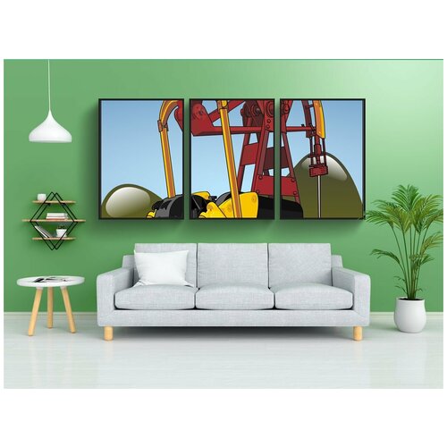 фото Набор модулных постеров для интерьера "нефтеперерабатывающий завод, сырая нефть, минеральное масло" 60x90 см. в тубусе, без рамки lotsprints